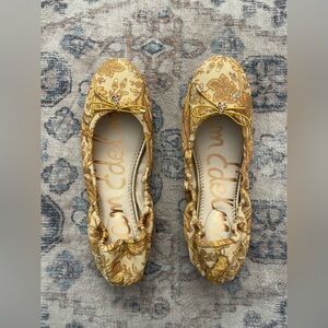 Sam Edelman NWOT Yellow Paisley Felicia Boho Indie Neutral Ballet Flats 10.5